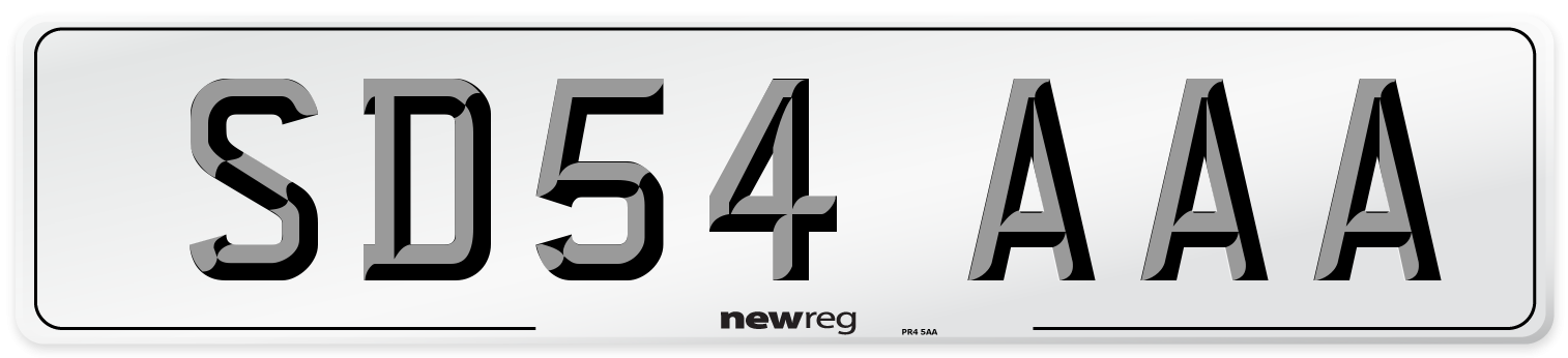 SD54 AAA Number Plate from New Reg